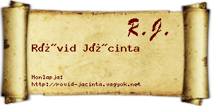 Rövid Jácinta névjegykártya